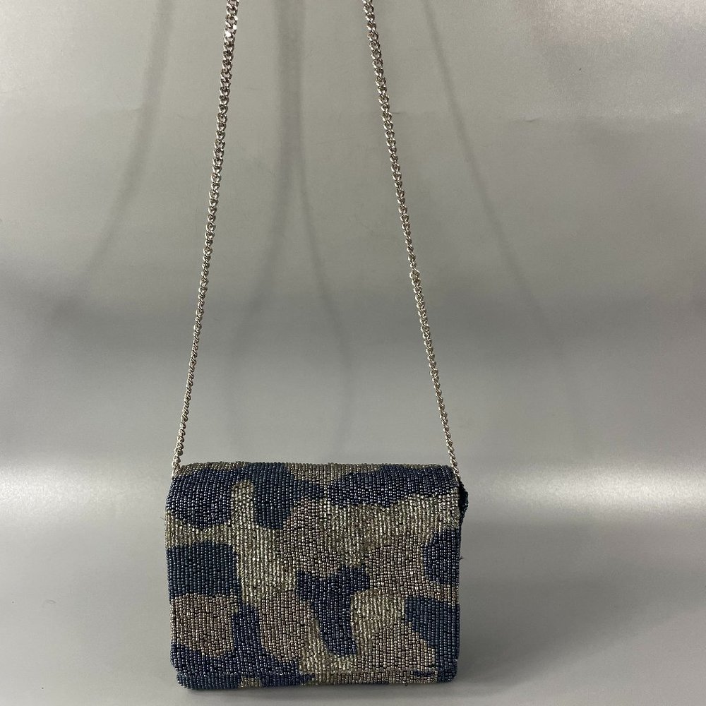 Tiana Completely beaded bag blue camouflage
